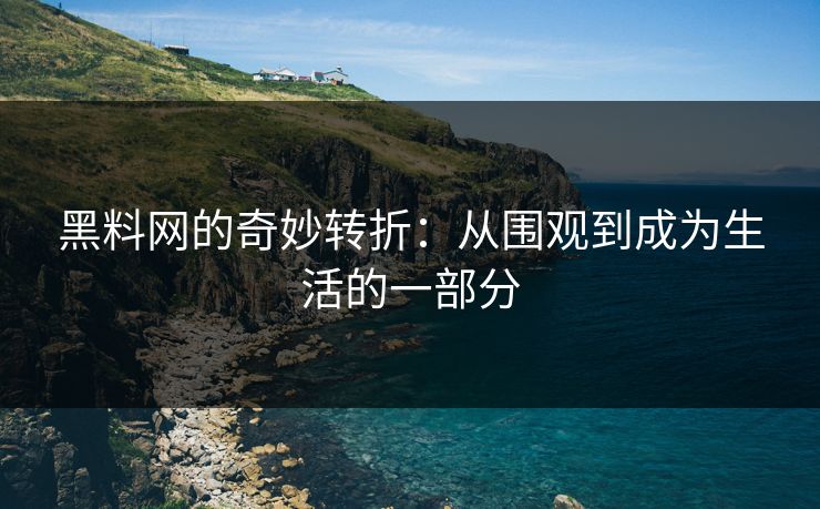 黑料网的奇妙转折：从围观到成为生活的一部分