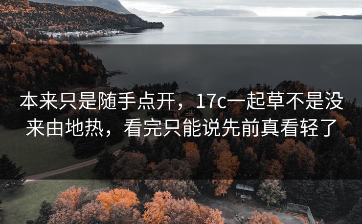 本来只是随手点开，17c一起草不是没来由地热，看完只能说先前真看轻了