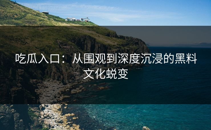 吃瓜入口：从围观到深度沉浸的黑料文化蜕变