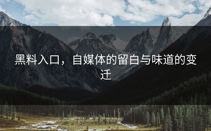 黑料入口，自媒体的留白与味道的变迁
