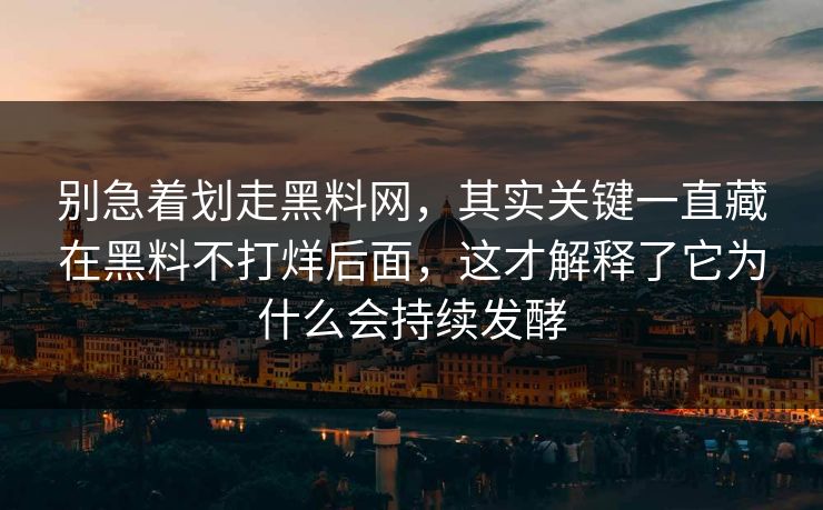 别急着划走黑料网，其实关键一直藏在黑料不打烊后面，这才解释了它为什么会持续发酵  第1张